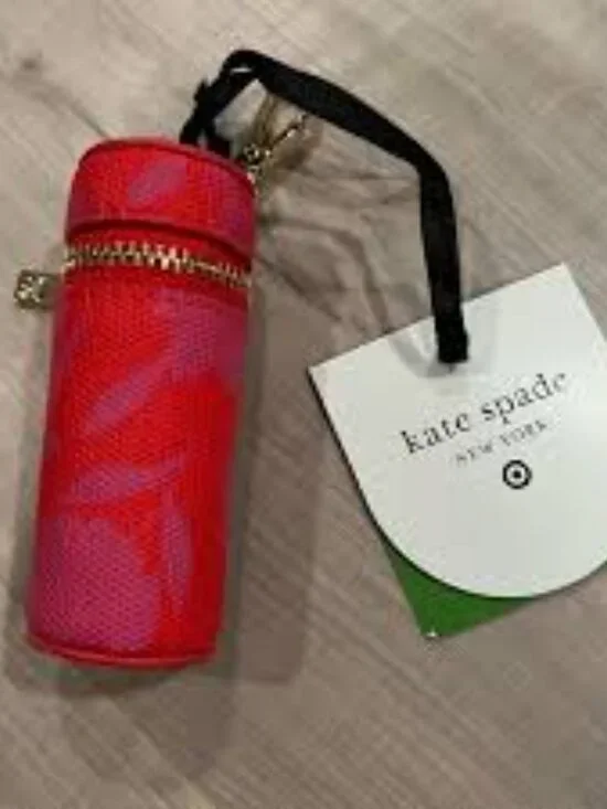 NWT KATE STAPE LIPSTICK HOLDER/BAG CHARM RED AND PINK - Picture 4 of 6